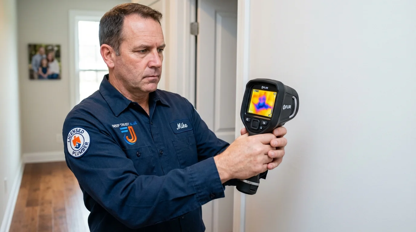 Thermal imaging leak detection by Johns Plumbing LLC in Sanbornton